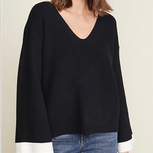 J.O.A. Scoop Neck Sweater, Black, M